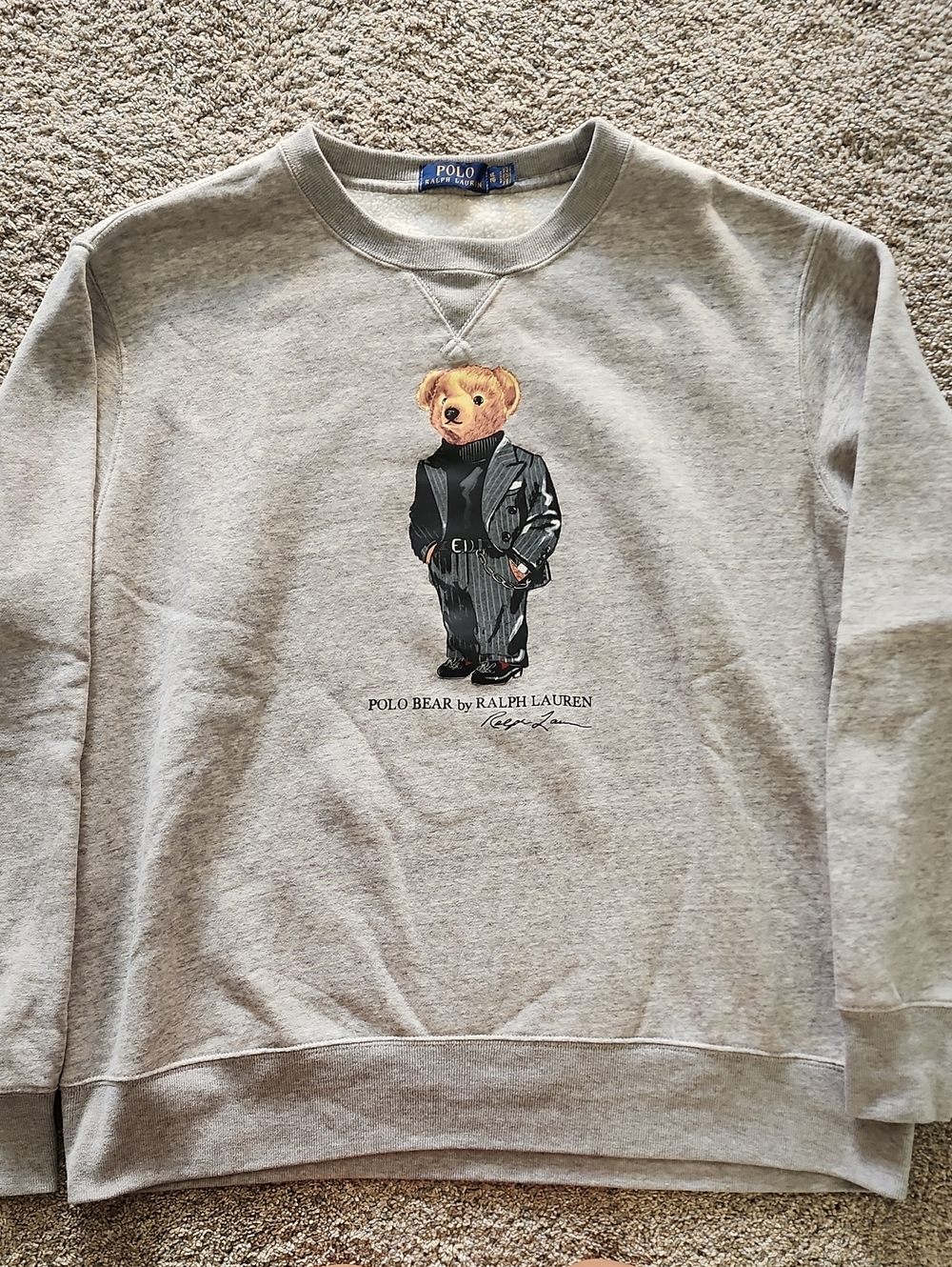 Polo by Ralph Lauren Light Gray Polo Bear Crewneck Sweatshirt